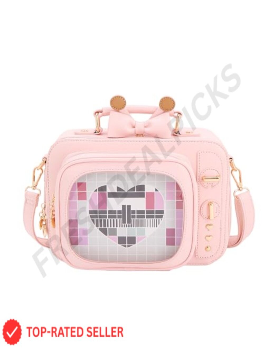 Retro TV Ita Bag Faux Leather Crossbody Backpack
